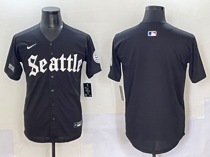 Men 2025 Seattle Mariners Blank black Five generations Joint Name Nike MLB Jersey style 7->seattle mariners->MLB Jersey